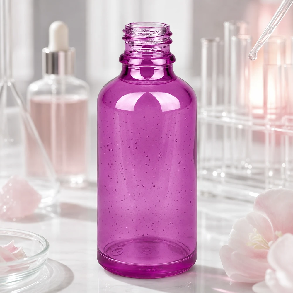Butelka farmaceutyczna 50 ml PurpleLine UT18/50 UNiTWIST PurpleLine UT18/50 UNiTWIST szklana butelka 50 ml w eleganckim fioletowym kolorze do profesjonalnego dozowania