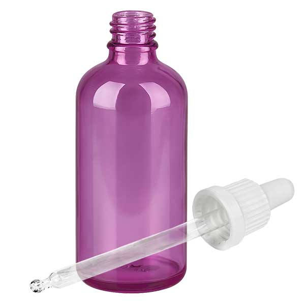 Butelka z pipet&#261; 100 ml bia&#322;a zakr&#281;tka Originality PurpleLine UT18/100