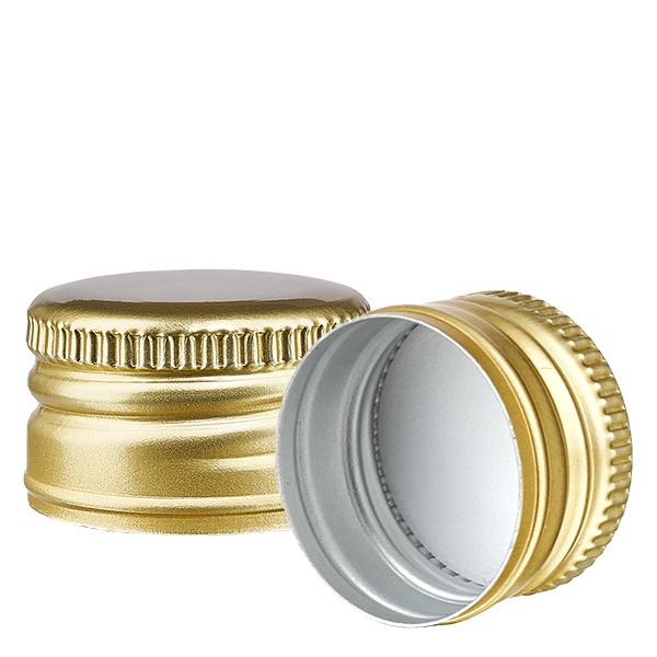 Z&#322;ota zakr&#281;tka wykonana ze standardowego aluminium PP28 ApoGlas. Jako&#347;&#263; farmaceutyczna. Gwint 28 mm. Np. do butelek na leki ApoGlas&#174; Euro.