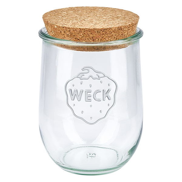 1062ml słoik tulipan WECK RR100 z korkiem naturalny WECK tulipan słoik 1062ml RR100 z naturalnym korkiem słoik do przechowywania słoik do przechowywania przezroczysty