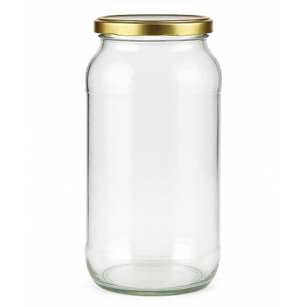 Słoik okrągły 1062 ml z pokrywką BasicSeal w kolorze złotym UNiTWIST