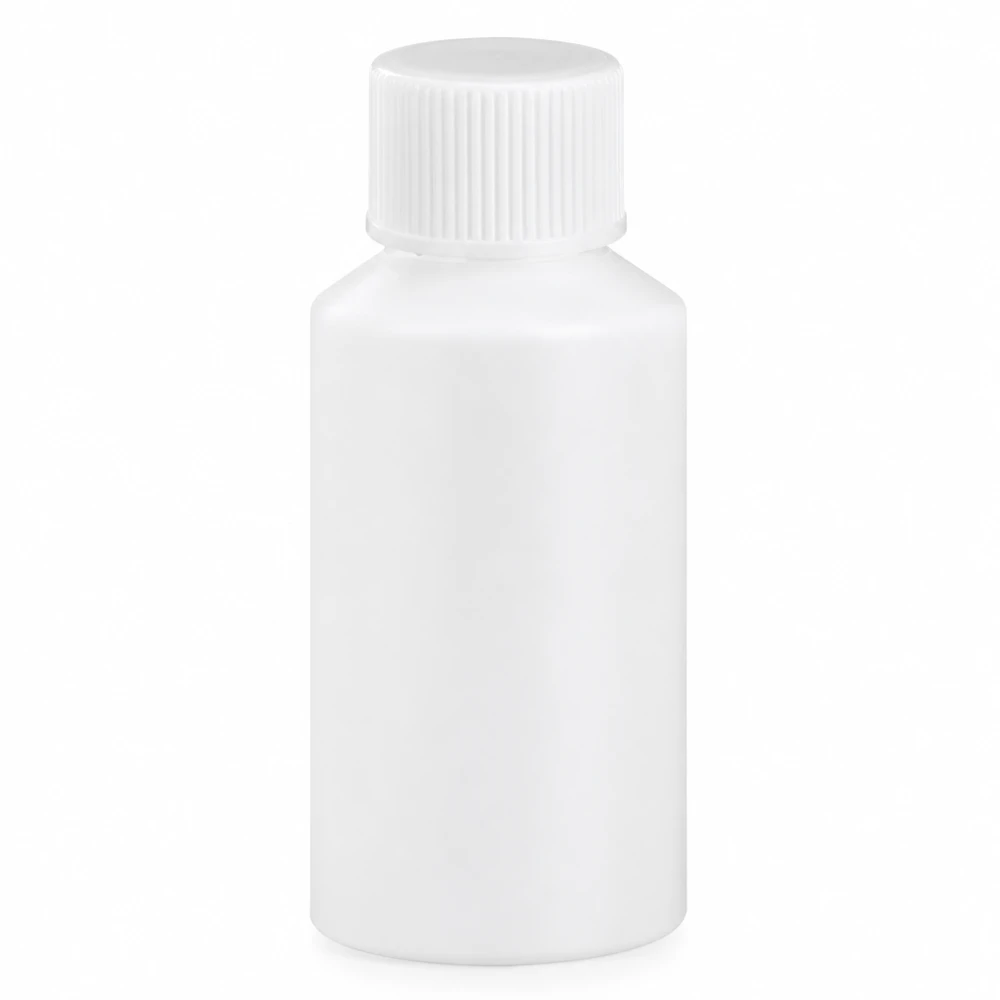 Biała butelka apteczna z HDPE o pojemności 50 ml z zakrętką