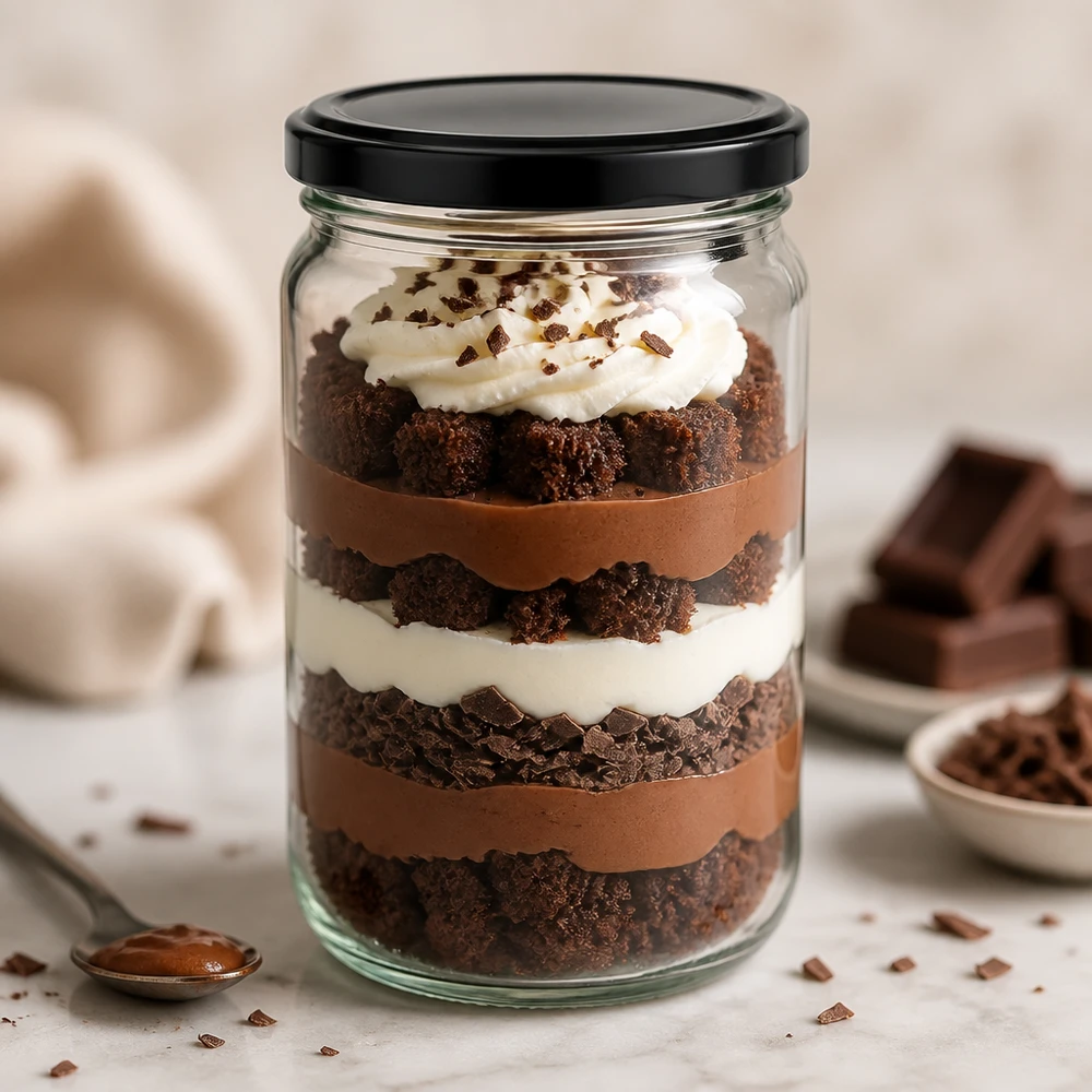 Słoik okrągły 305 ml z pokrywką BasicSeal czarna UNiTWIST 305ml Rundglas UNiTWIST mit schwarzem Deckel für Schichtdesserts - perfekt für Tiramisu und Mousse-Kreationen