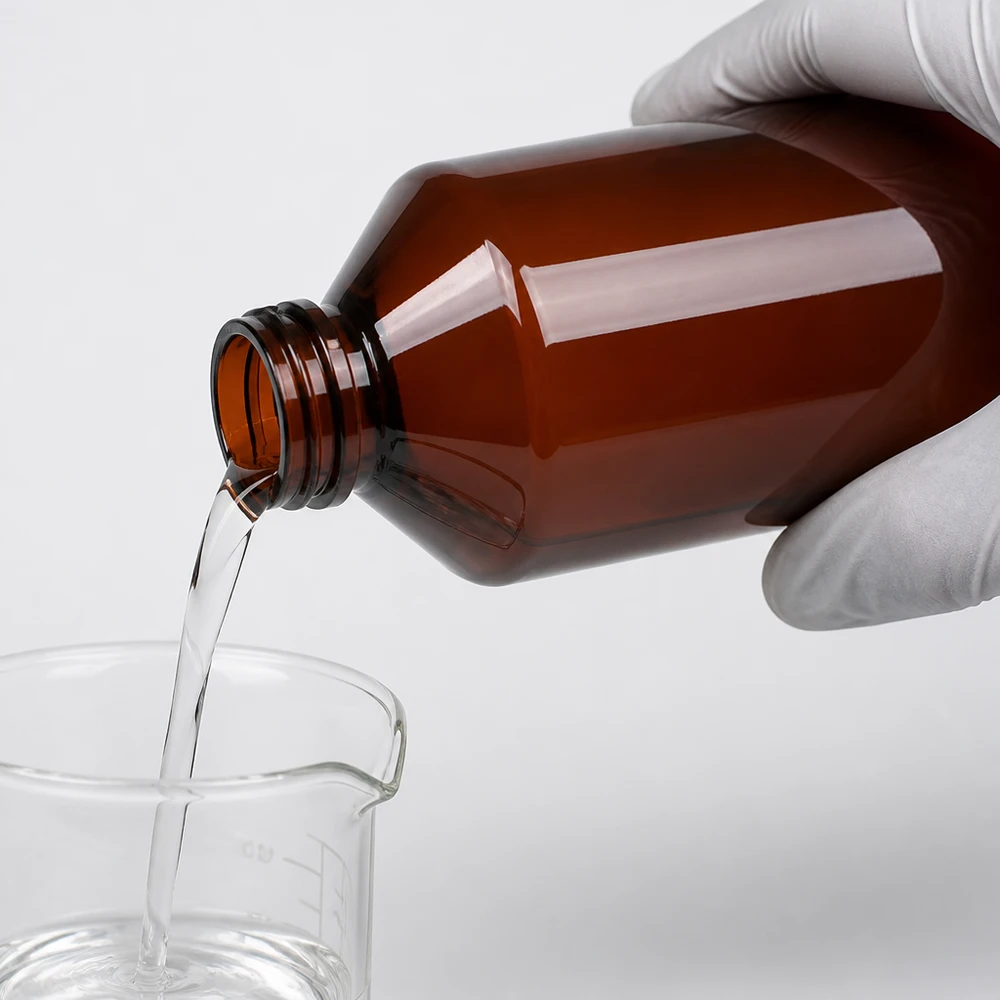 Butelka PET 1000 ml z brązową nakrętką Standard Chemikalienbeständige PET Flasche braun 1L mit Standardverschluss für sichere Lagerung