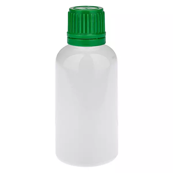 Butelka 30 ml, zakrętka 11 mm, zielona, zabezpieczenie przed otwarciem przez dzieci WhiteLine UT18/30
