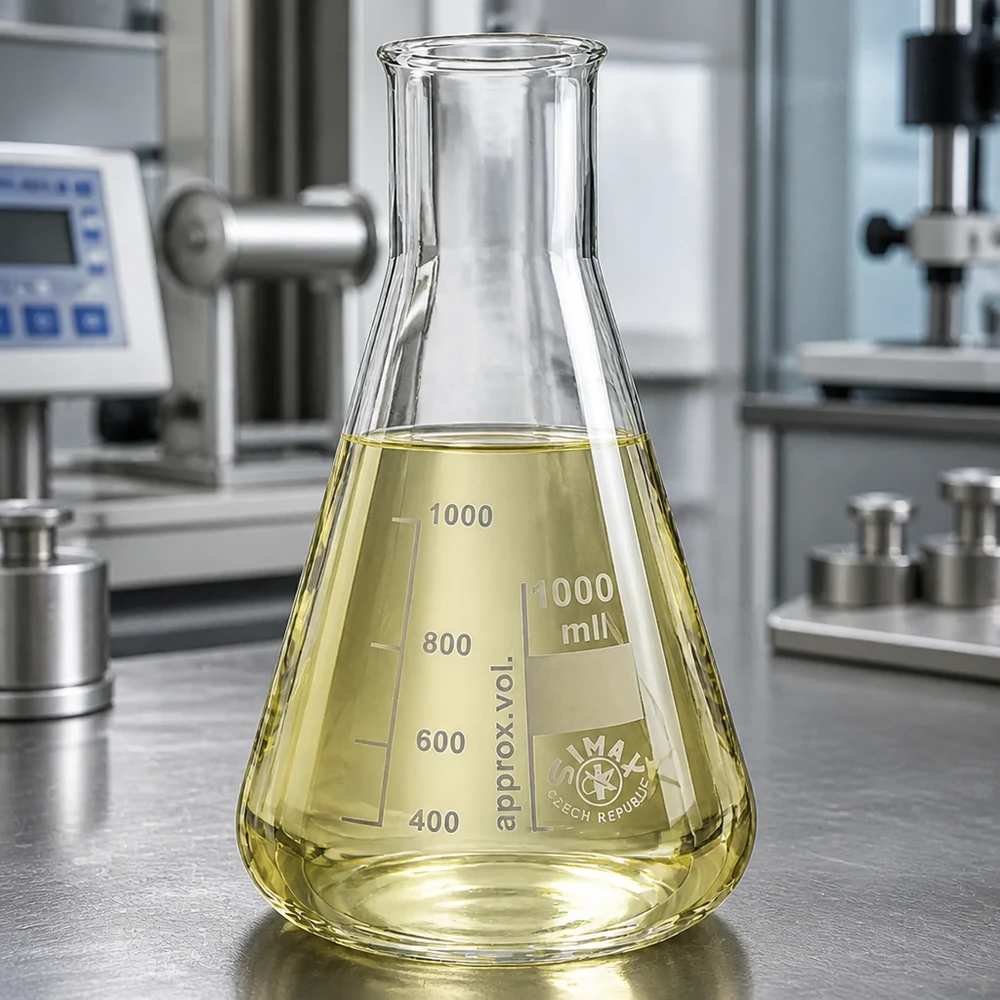 Kolba Erlenmeyera z szeroką szyjką 200 ml Kolba Erlenmeyera o pojemności 200 ml z szeroką szyjką, wykonana z odpornego na wysokie temperatury szkła.