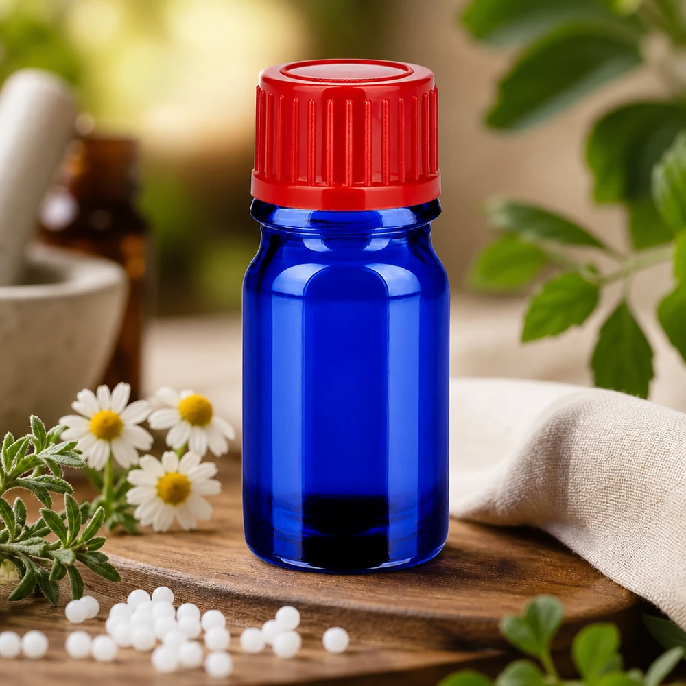 Butelka 5 ml 11 mm SV czerwona STD BlueLine UT18/5 Kompaktowa butelka 5 ml z zakrętką 11 mm czerwona STD BlueLine do zastosowań mobilnych