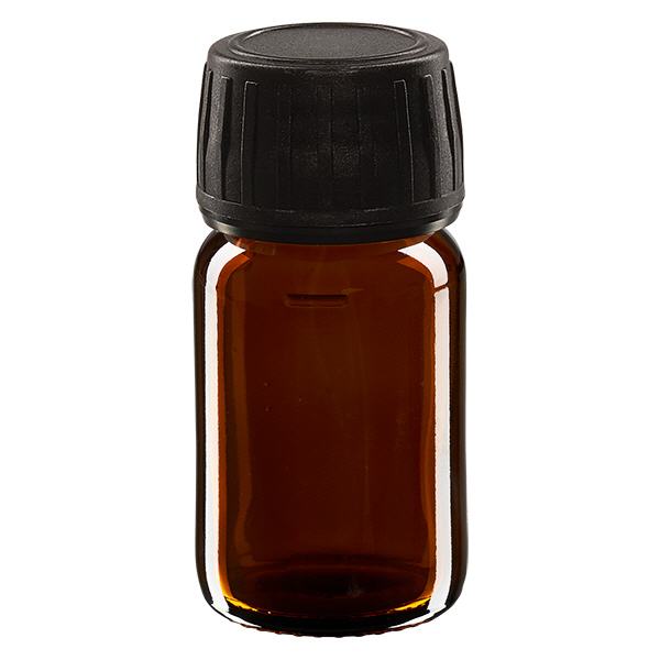 Butelka 30 ml brązowa, zakrętka czarna z pierścieniem ApoGlas umożliwiającym manipulację. Farmaceutyczna jakość produkcji UE. Gwint 28 mm (PP28). (syrop, butelka z lekkiego szkła) Butelka 30 ml brązowa, zakrętka czarna z pierścieniem ApoGlas umożliwiającym manipulację. Farmaceutyczna jakość produkcji UE. Gwint 28 mm (PP28). (syrop, butelka z lekkiego szkła)