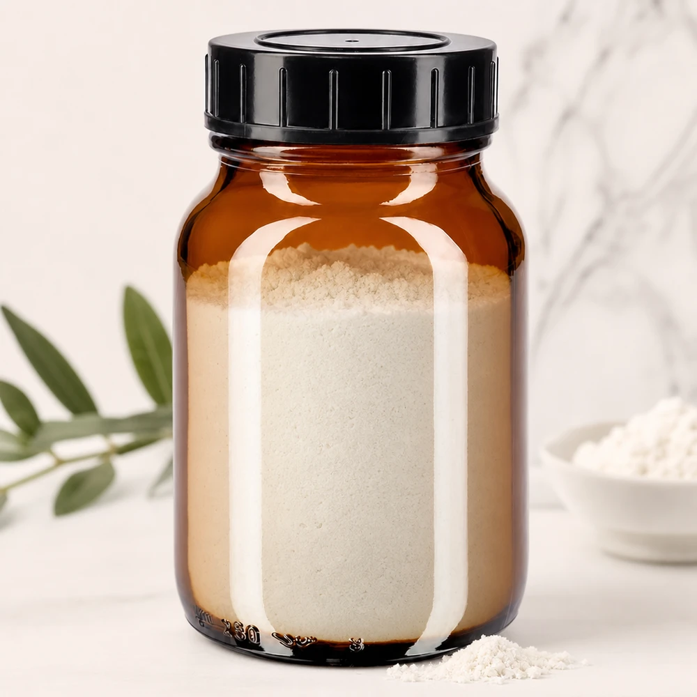 Butelka z szeroką szyjką o pojemności 250 ml z bursztynowego szkła z zakrętką