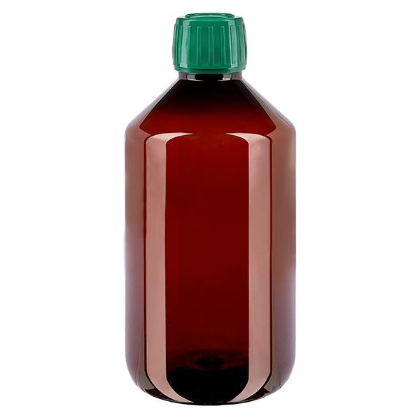 Butelka PET 500ml z zieloną nakrętką OV Butelka PET 500ml z zieloną nakrętką OV