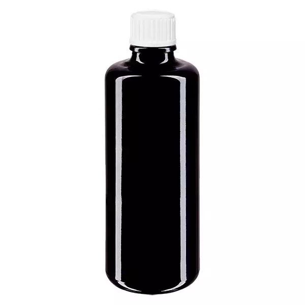 Butelka apteczna fioletowa 50 ml z zakraplaczem białym 0,8 mm St Butelka apteczna fioletowa 50 ml z zakraplaczem białym 0,8 mm St
