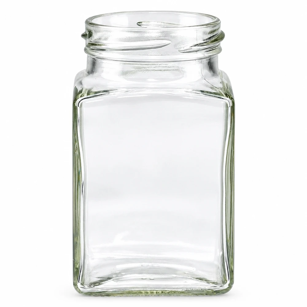UNiTWIST Tetra260 słoik do przetworów 260 ml kwadratowy przezroczysty gwint Twist-Off zakrętka TO58 pusta
