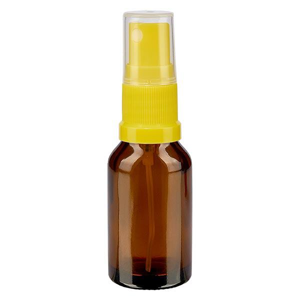 Butelka apteczna brązowa 30ml spray top żółty Butelka apteczna brązowa 30ml spray top żółty