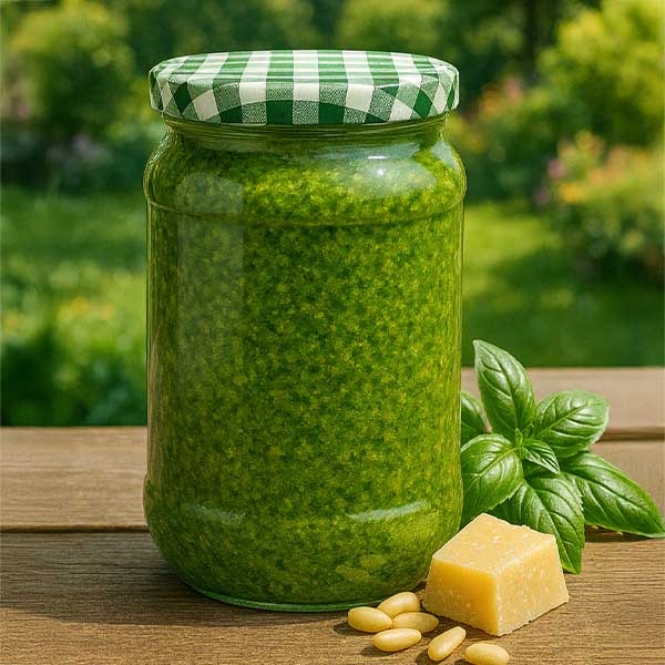 Słoik okrągły 1062 ml + pokrywka BasicSeal zielono-biała UN..