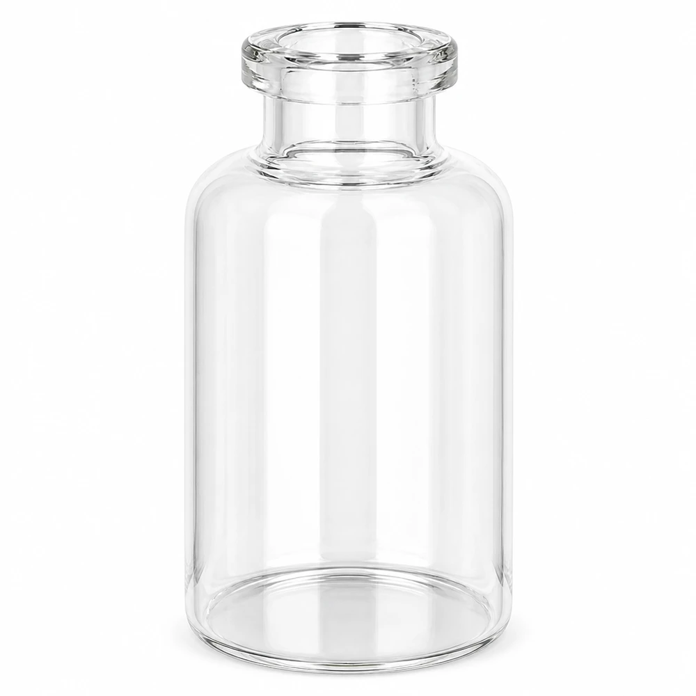 Butelka iniekcyjna z przezroczystego szkła 30 ml Zylindrische Klarglas Injektionsflasche 30ml mit engem Hals und flachem Boden
