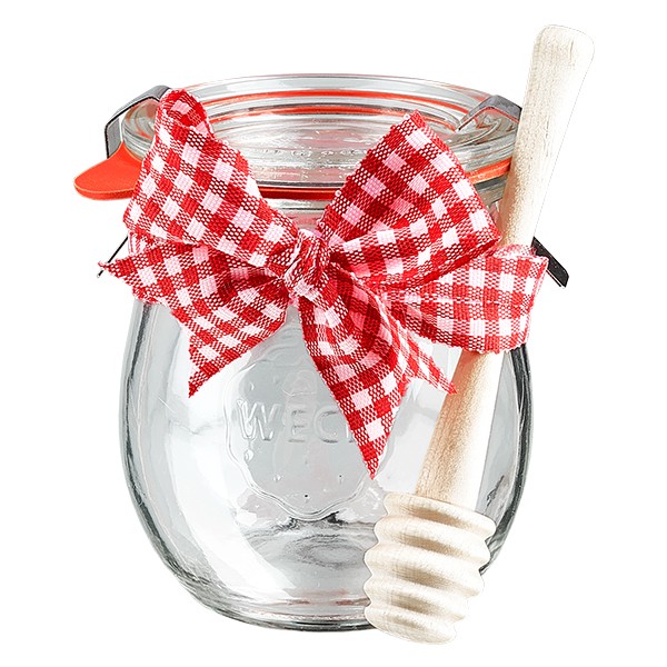 Mini s&#322;oik tulipanowy WECK 220 ml w komplecie z &#322;y&#380;eczk&#261; do miodu