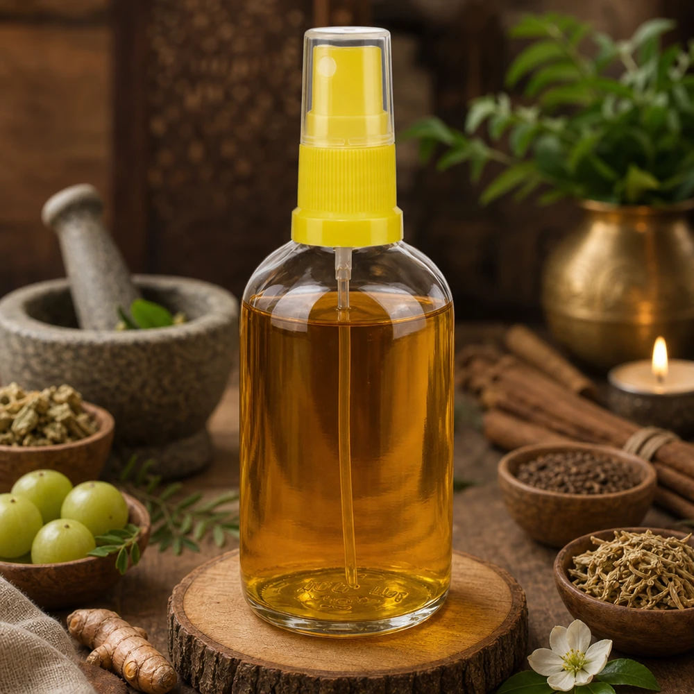 100 ml butelka ze spryskiwaczem żółta/przezroczysta STD ClearLine UT18/100 Butelka z atomizerem na olejek ziołowy ajurwedyjski, 100 ml, żółta, przezroczysta, z mechanizmem pompowym ClearLine