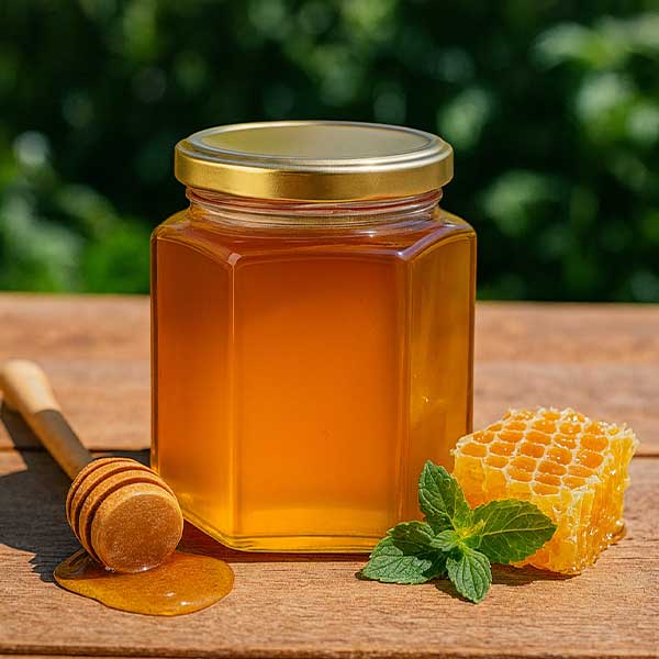 Słoik sześciokątny 196 ml z pokrywką BasicSeal złota UNiTWIST