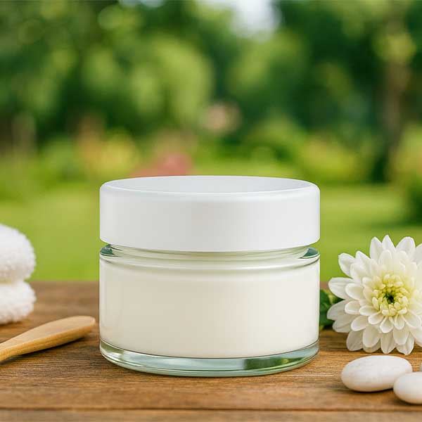 80 ml okrągły pojemnik szklany z pokrywką BasicSeal biała głęboka UN..