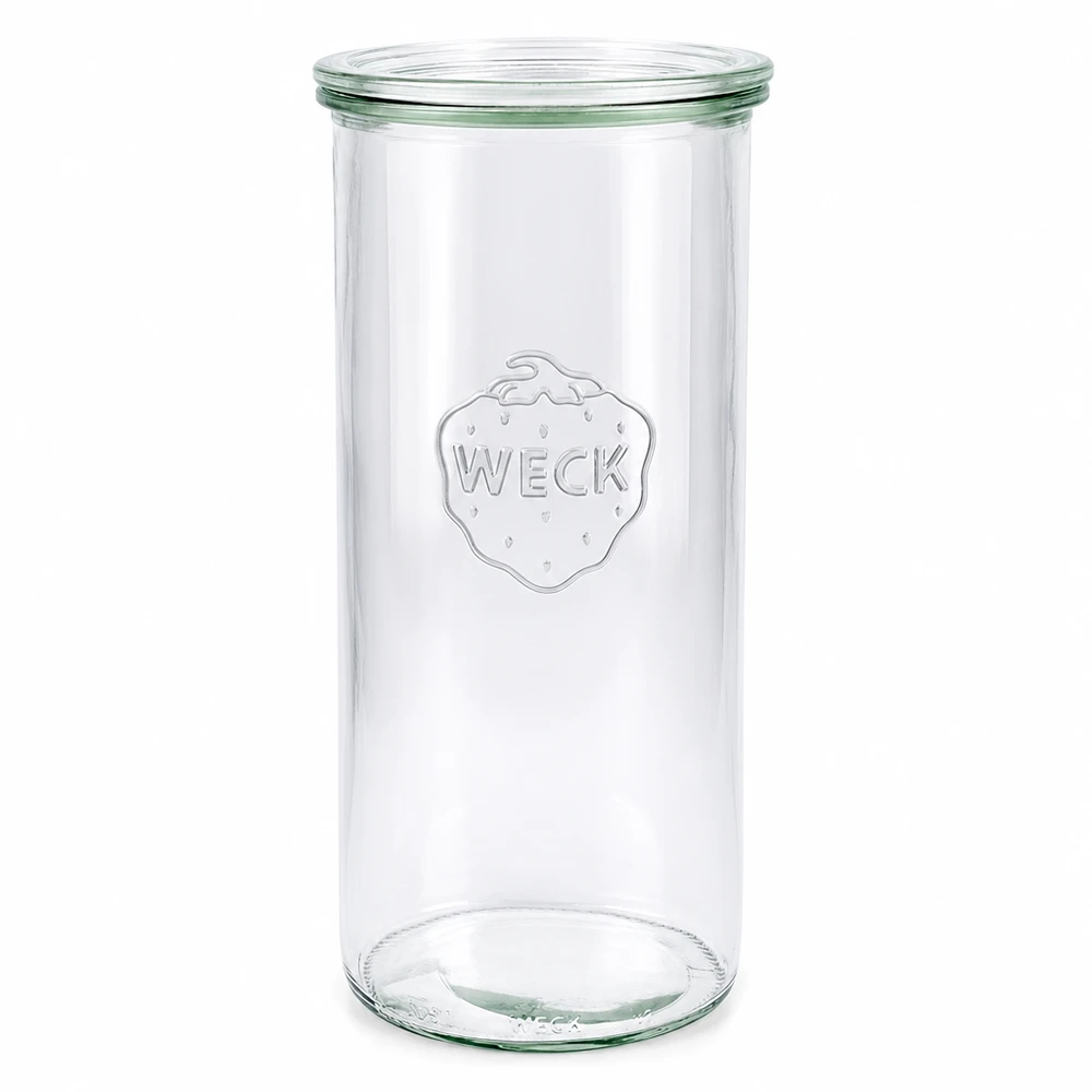 Kubki o pojemności 1500 ml ze szklaną pokrywką WECK RR100 WECK słoik 1500ml ze szklaną pokrywką RR100 słoik do przetworów przezroczysty pusty stojący