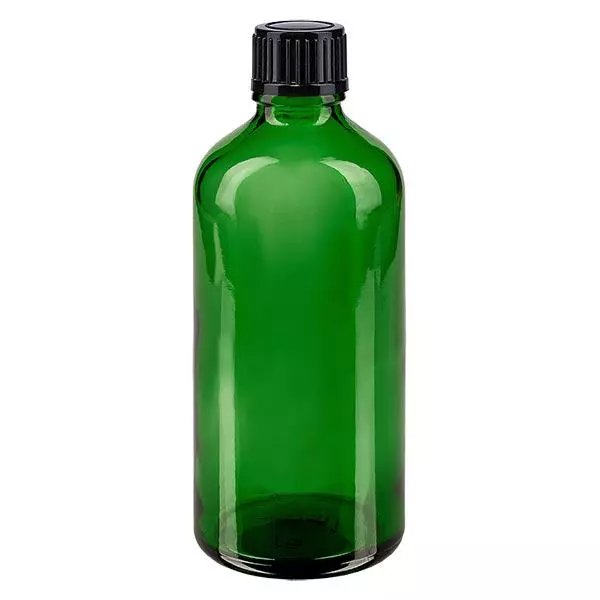 Butelka apteczna zielona 100ml zakrętka czarna szt. Butelka apteczna zielona 100ml zakrętka czarna szt.