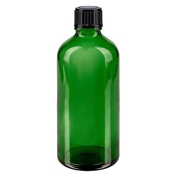 Butelka apteczna zielona 100ml zakrętka czarna szt. Butelka apteczna zielona 100ml zakrętka czarna szt.