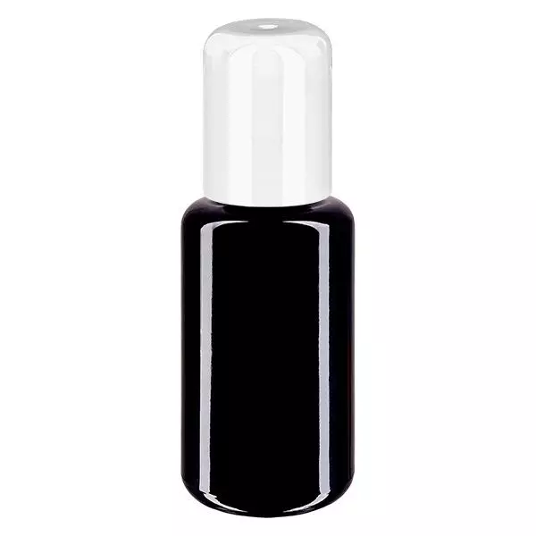 Butelka apteczna viol. 30ml nakrętka roll-on biała Butelka apteczna viol. 30ml nakrętka roll-on biała
