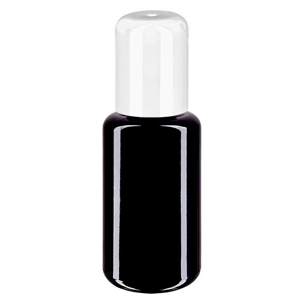 Butelka apteczna viol. 30ml nakrętka roll-on biała Butelka apteczna viol. 30ml nakrętka roll-on biała