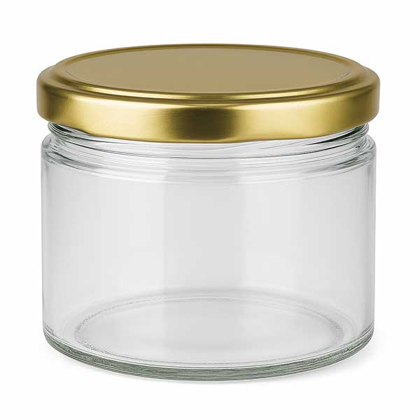 Słoik okrągły 540 ml z pokrywką BasicSeal złota UNiTWIST