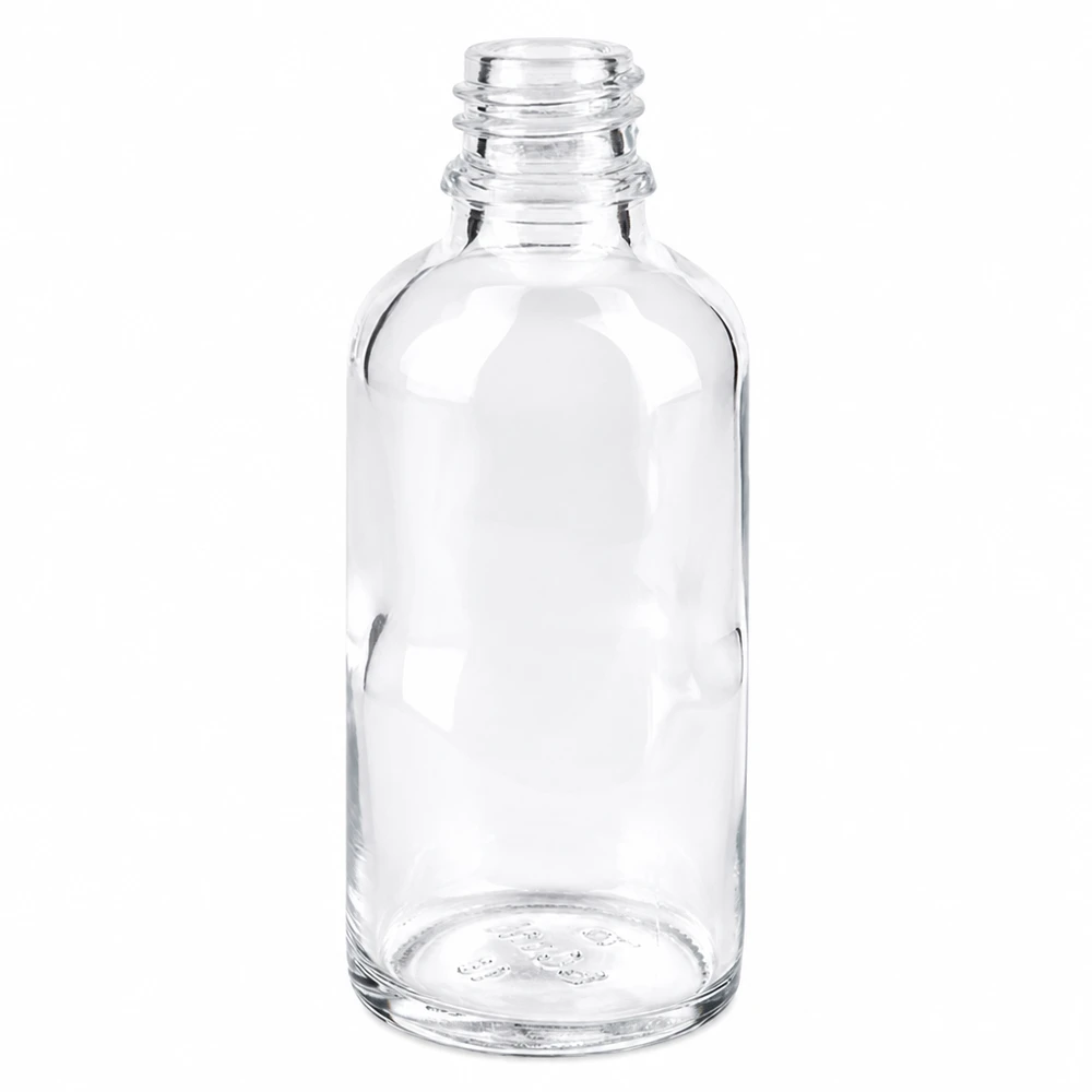 Butelka z przezroczystego szkła 50ml DIN 18 50 ml przezroczysta butelka apteczna ApoGlas wykonana z przezroczystego szkła do leków i nalewek