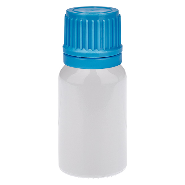 Butelka 10 ml, zakrętka 11 mm, niebieska, zamknięcie zabezpieczające WhiteLine UT18/10 Butelka 10 ml, zakrętka 11 mm, niebieska, zamknięcie zabezpieczające WhiteLine UT18/10