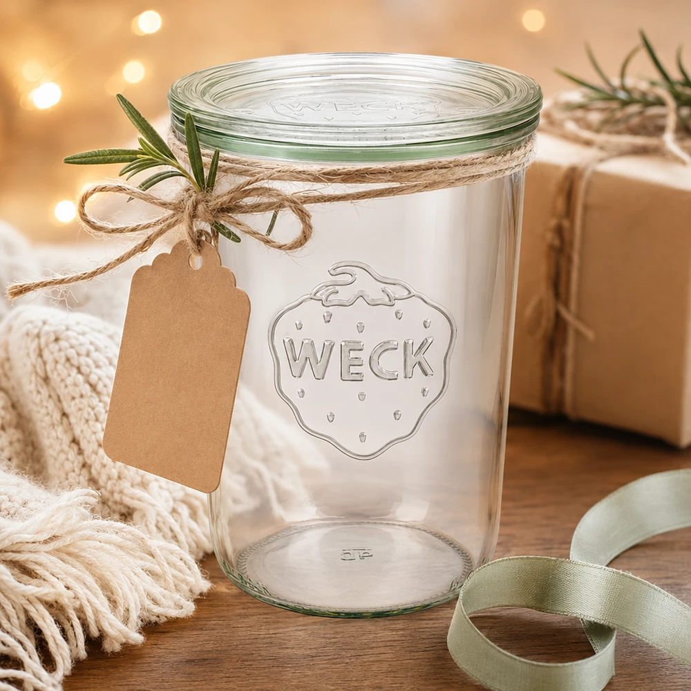 Słoik o pojemności 850 ml z szklaną pokrywką WECK RR100