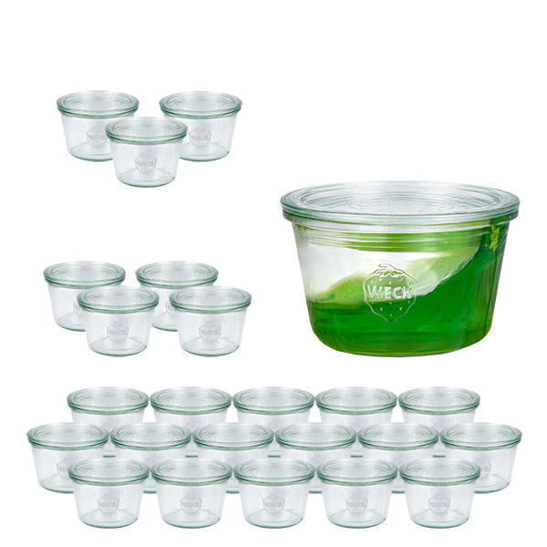 Zestaw 24 słoików Weck 370 ml słoiki z pokrywkami Zestaw 24 słoików Weck 370 ml słoiki z pokrywkami