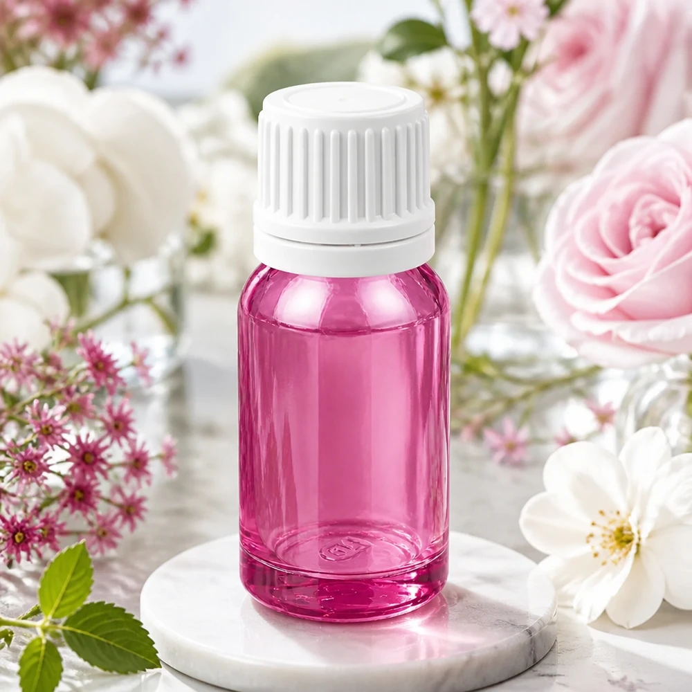 Butelka z zakraplaczem 10 ml 0,7 mm biała Oryginalna zakrętka PurpleLine UT18/10 Fioletowa butelka z zakraplaczem 10 ml z białą nakrętką do aromaterapii i kosmetyków PurpleLine UT18