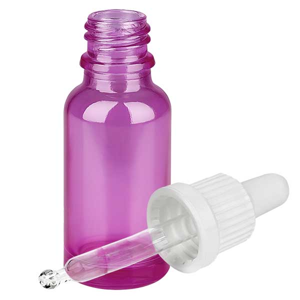 Butelka z pipet&#261; 20 ml bia&#322;a Oryginalna zakr&#281;tka PurpleLine UT18/20