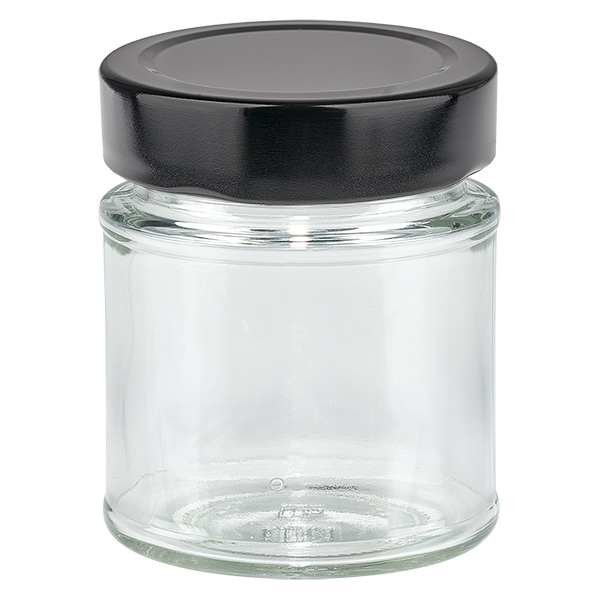 154 ml okr&#261;g&#322;e szk&#322;o + pokrywka BasicSeal czarna deep UN..