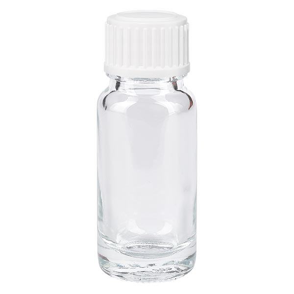 Butelka apteczna przezroczysta 10ml zakrętka biała szt. Butelka apteczna przezroczysta 10ml zakrętka biała szt.