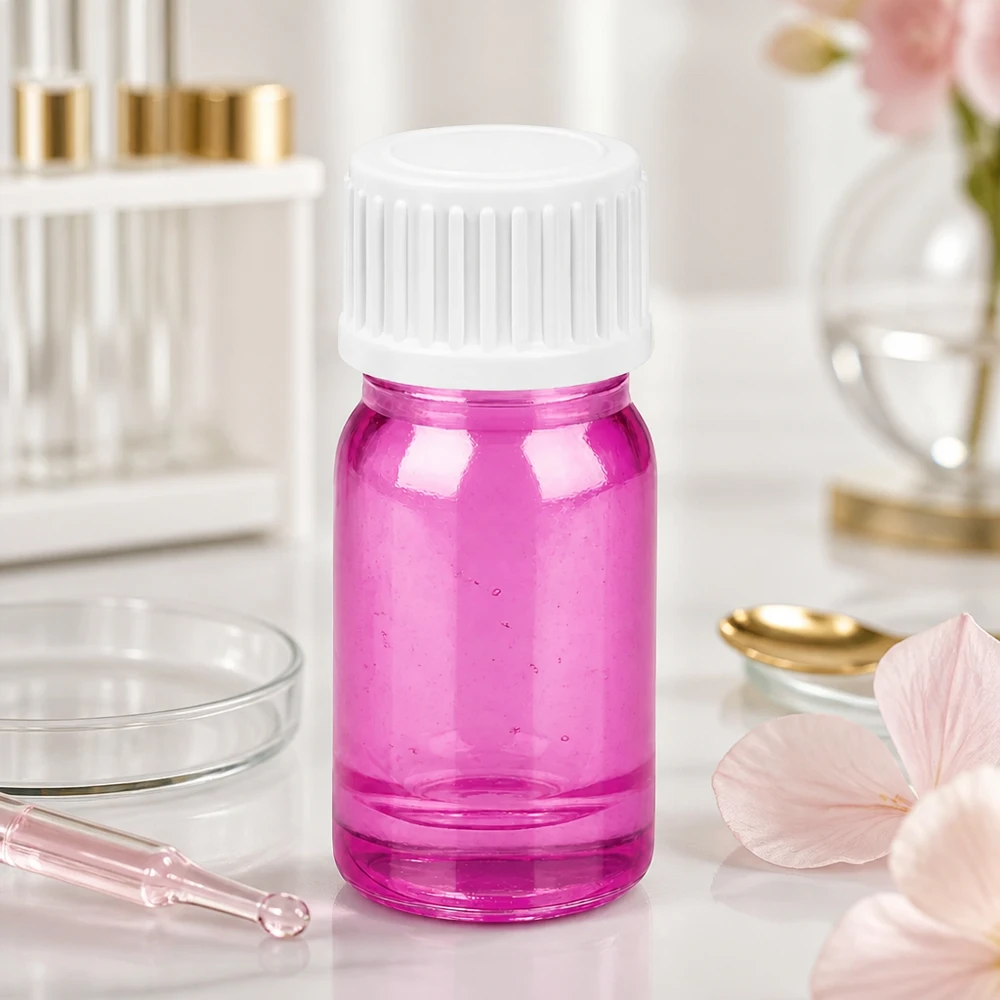 Butelka z zakraplaczem 5 ml 0,9 mm biała standardowa PurpleLine UT18/5 5ml szklana butelka przezroczysta fioletowa z zakraplaczem 0.9mm do serum i olejków PurpleLine