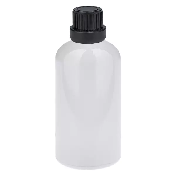 Butelka 100 ml, zakrętka 11 mm, czarna, zabezpieczenie przed otwarciem przez dzieci WhiteLine UT18/100