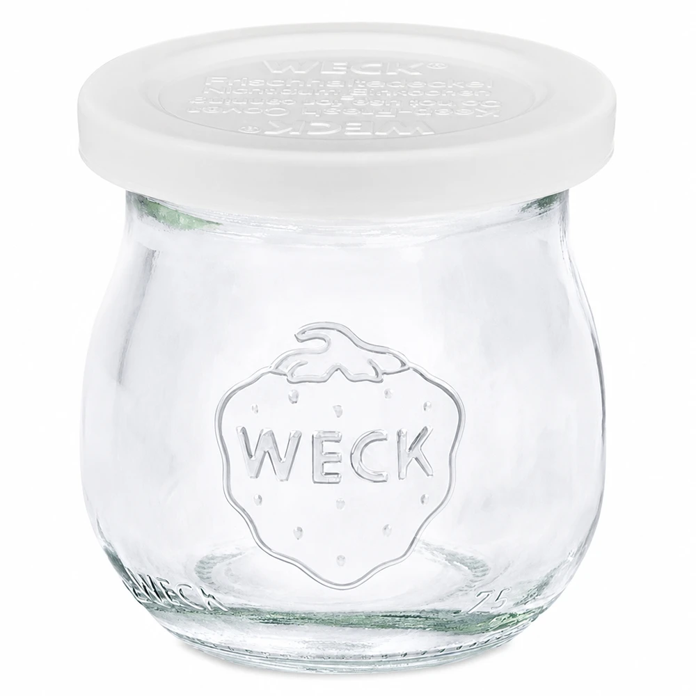 WECK słoik tulipan 75ml z białą pokrywką RR40 Szklany słoik do przechowywania dżemów i przetworów