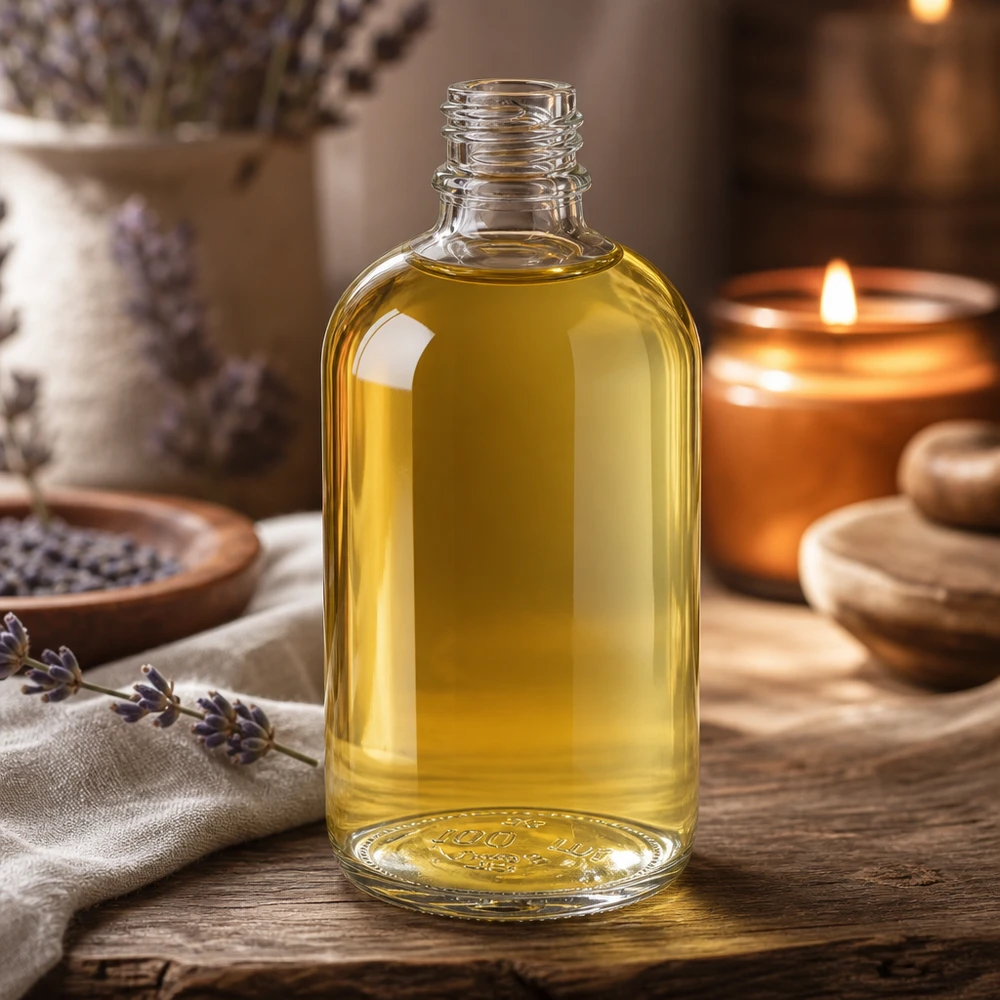 Butelka apteczna ApoGlas 100 ml wykonana z wysokiej jakości szkła borokrzemowego do zastosowań w aromaterapii