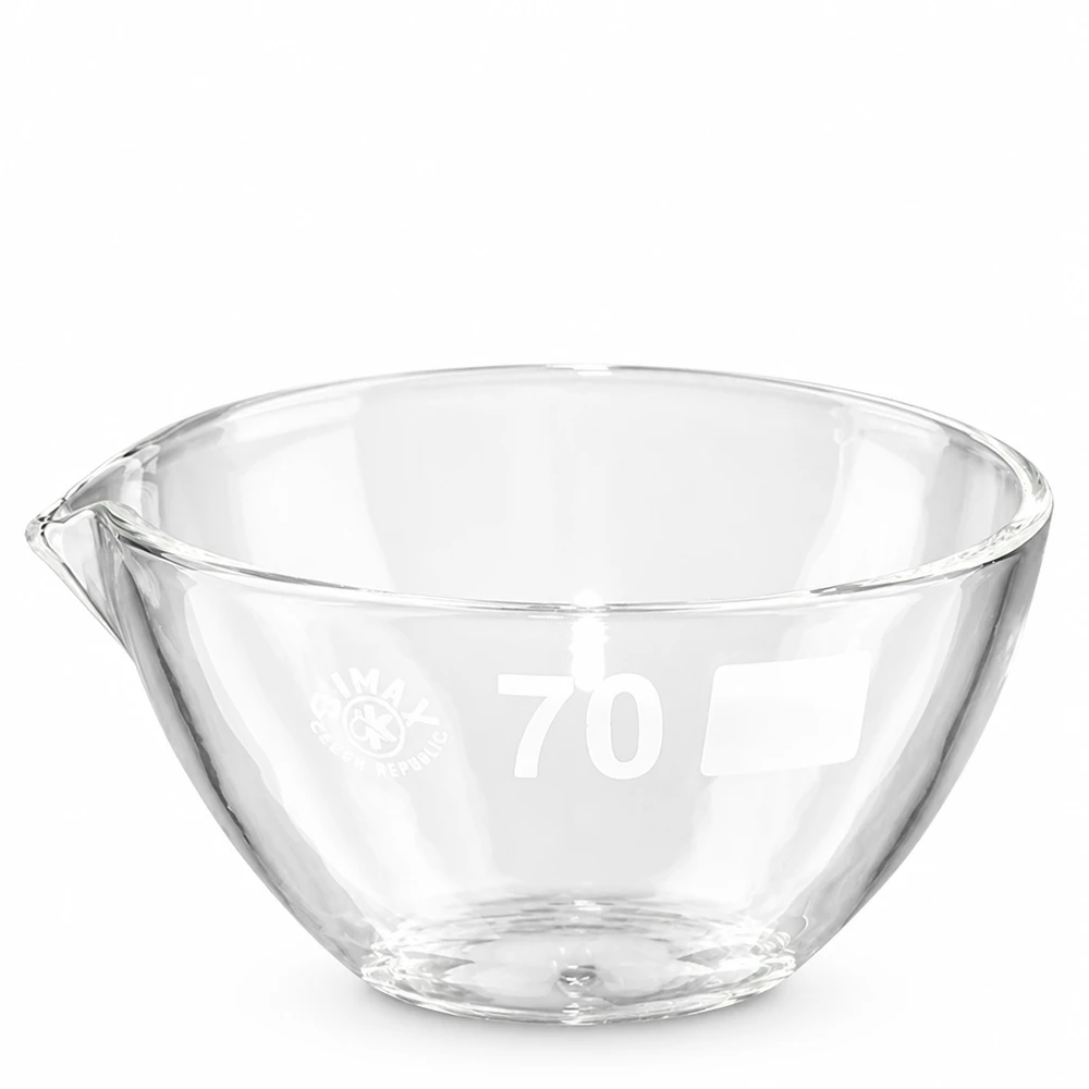 Naczynie do odparowywania ze szkła borokrzemowego o pojemności 60 ml z praktyczną wylewką do użytku laboratoryjnego