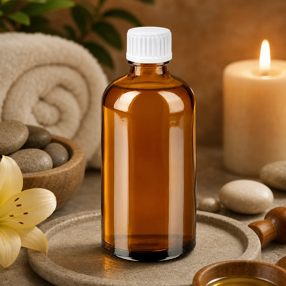 Butelka z kroplomierzem 100 ml 0,9 mm biały STD BrownLine UT18/100 Butelka z zakraplaczem BrownLine 100 ml z gwintem UT18 i białą zakrętką