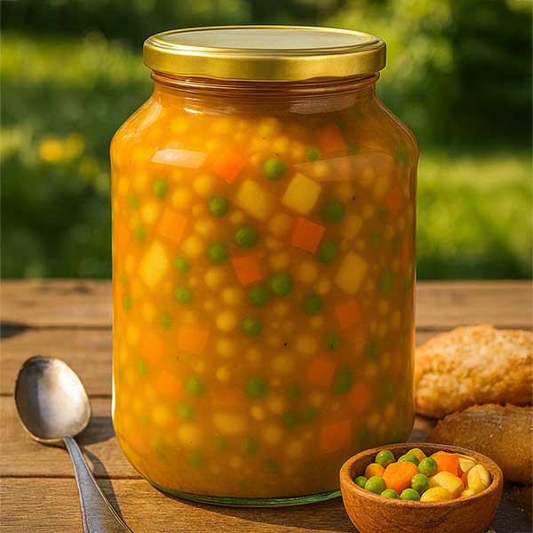 Słoik okrągły 2650 ml z pokrywką BasicSeal złotą UN..