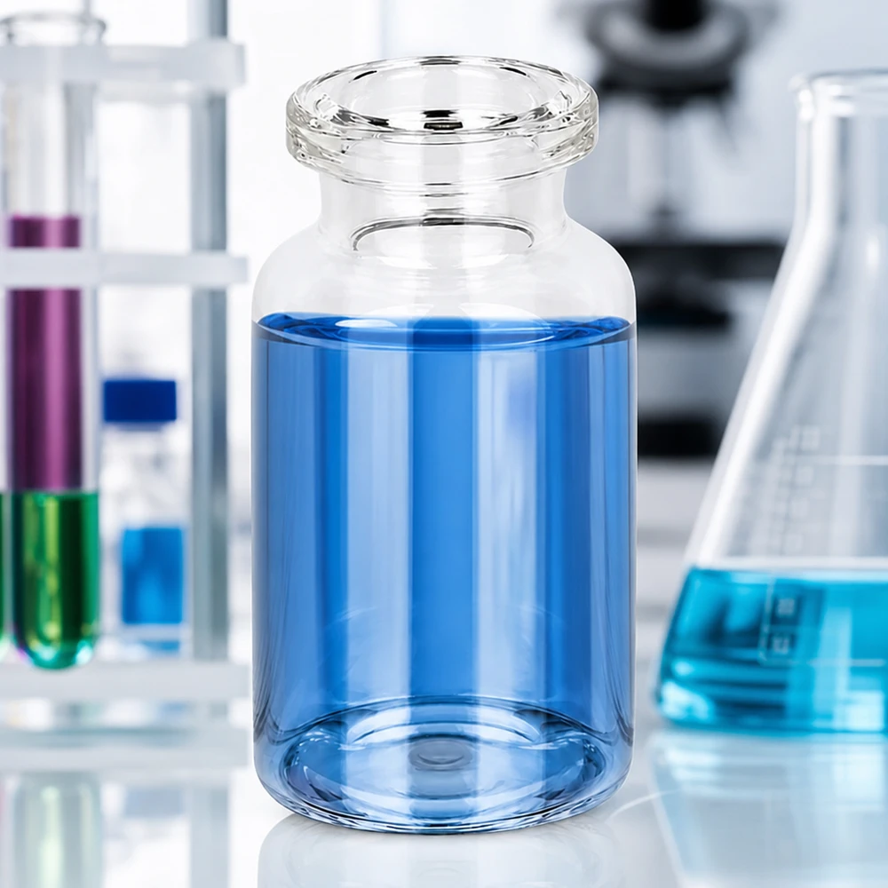 Butelka iniekcyjna z przezroczystego szkła 10 ml Sterilisierbare Injektionsflasche 10ml aus Klarglas mit großem Füllvolumen und engem Flaschenhals