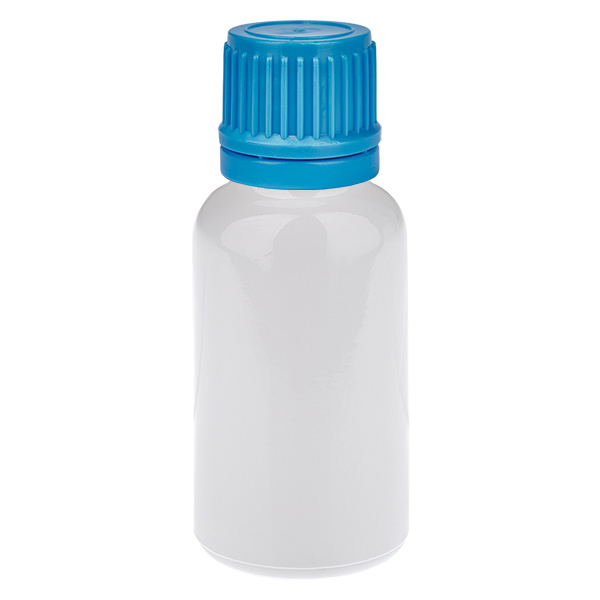 Butelka 20 ml, zakrętka 11 mm, niebieska, zamknięcie zabezpieczające WhiteLine UT18/20 Butelka 20 ml, zakrętka 11 mm, niebieska, zamknięcie zabezpieczające WhiteLine UT18/20