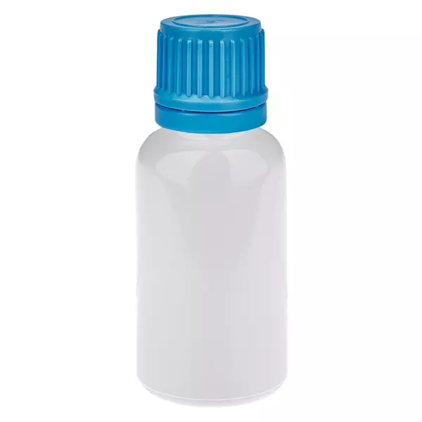 Butelka 20 ml, zakrętka 11 mm, niebieska, zamknięcie zabezpieczające WhiteLine UT18/20 Butelka 20 ml, zakrętka 11 mm, niebieska, zamknięcie zabezpieczające WhiteLine UT18/20