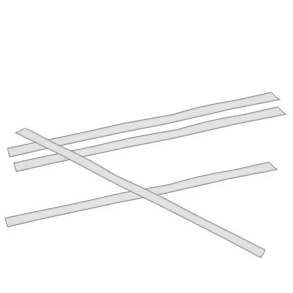Taśma spinająca płaska biała (opakowanie 100 szt.) 120 mm. Wykonane z białego papieru. Z drucianą wkładką 0,5 mm. Szerokość 7 mm, długość 120 mm.