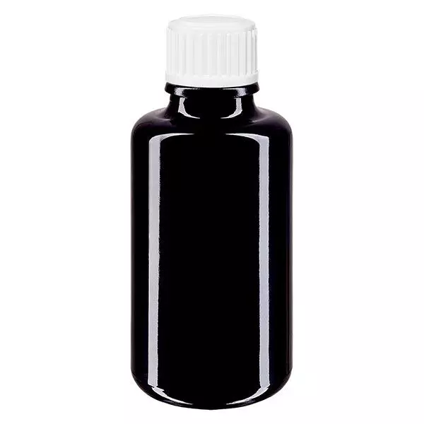Butelka apteczna viol. 30ml zakrętka białe kuleczki St