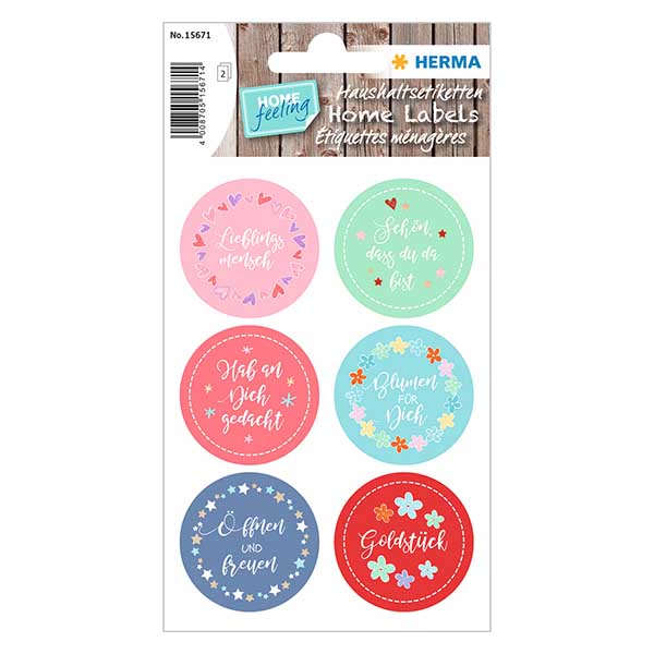 Naklejka &quot;Liebling&quot; (12 naklejek z brokatem) &#248;34 mm | 2 arkusze = 12 papierowych naklejek.